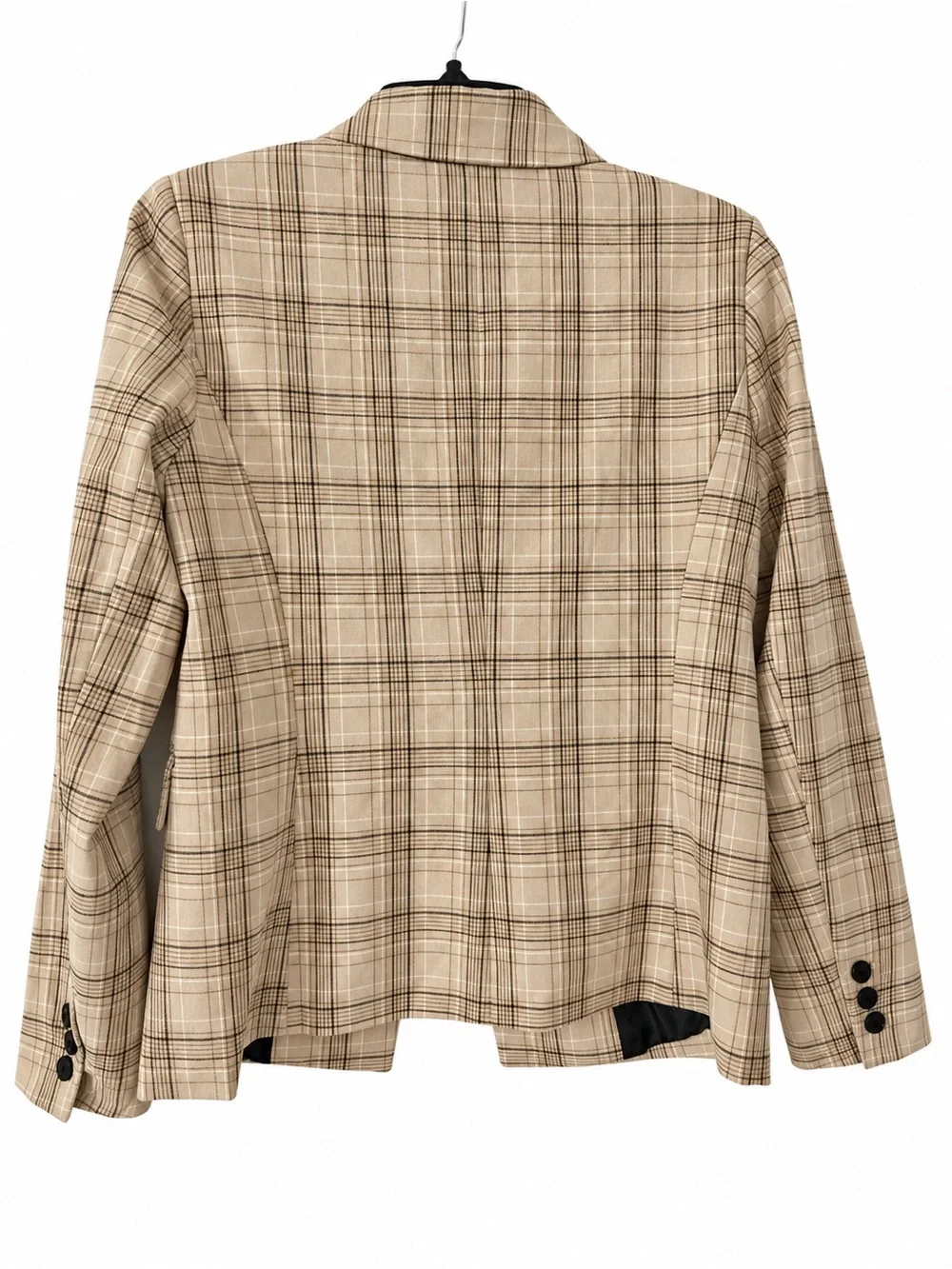 Rachel Zoe Women’s Small Beige Plaid Single Button Blazer Jacket